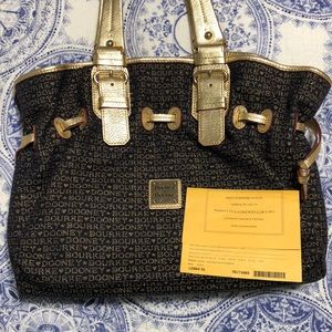 Authentic D&B denim with all-over gold logo